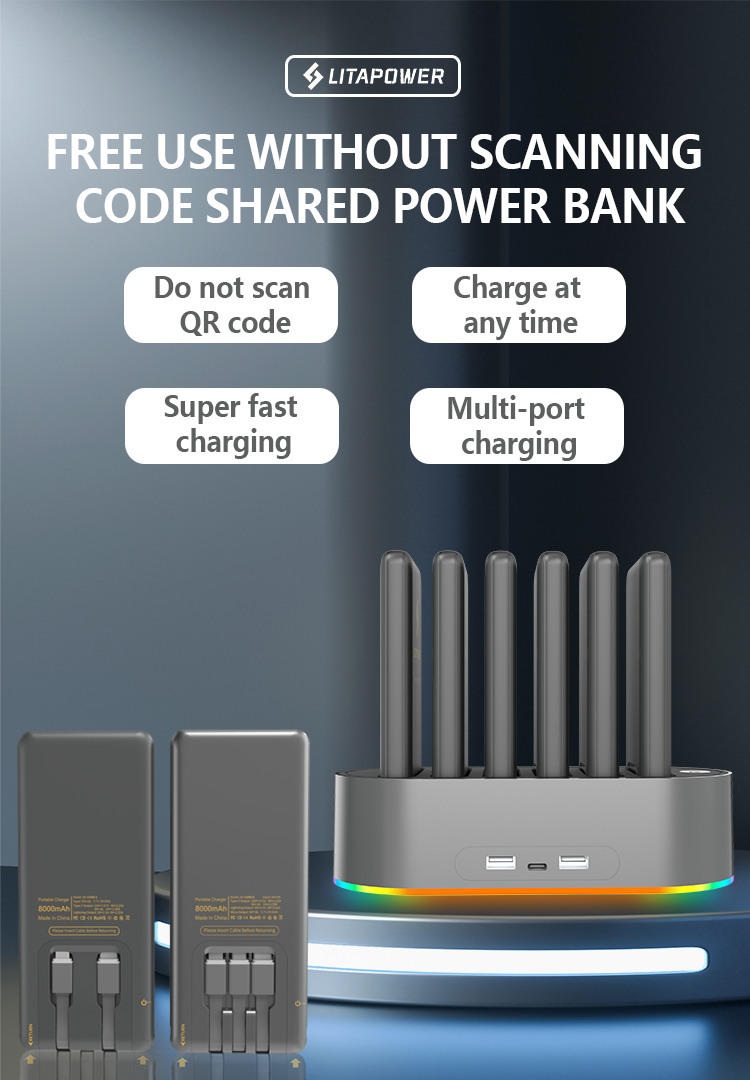 6 slots Portable Charger Station 