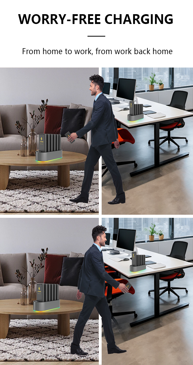 6 slots Portable Charger Station Applicable scenarios